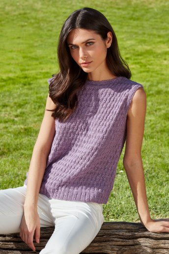 Ärmelloses Damentop Natura Linen  n°6777