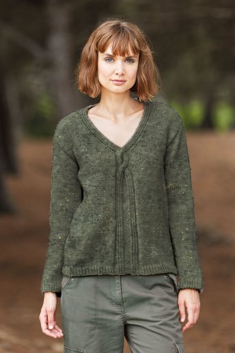 Modelo Magnum Tweed Camisola decote V mulher