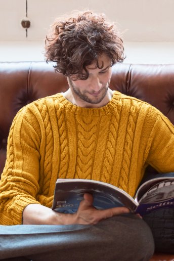 Modelo Woolly jersey de trenzas para hombre - Explicaciones gratuitas