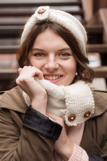 Modelo Woolly 5, turbante y snood para mujer - explicaciones gratuitas
