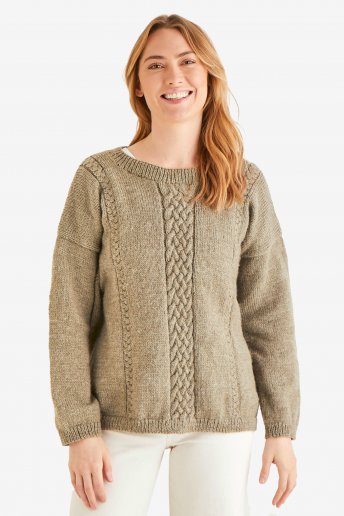 Modello Knitty 4 Maglione con trecce donna