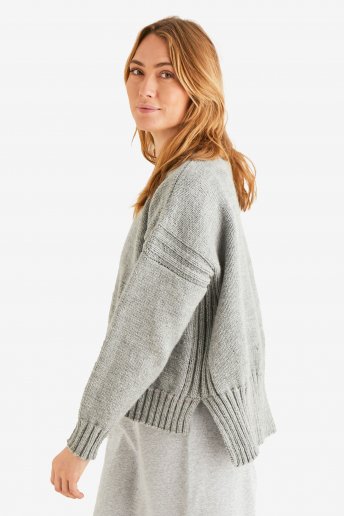 Modelo Knitty 4 – Camisola Mulher com ponto canelado -  Explicações grátis 