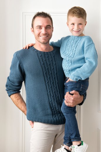 Men’s Natura Blue Sweater Knitting Pattern