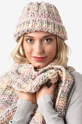 Modèle Mini Magnum tweed bonnet écharpe femme