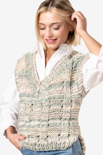 Modelo Mini Magnum Tweed chaleco  para mujer