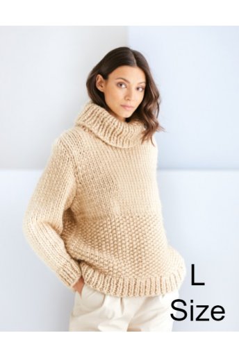 【Lサイズ】ビッグニット“メリヤス編みとかのこ編みのセーター” 毛糸セット（ビッグニット101X6）