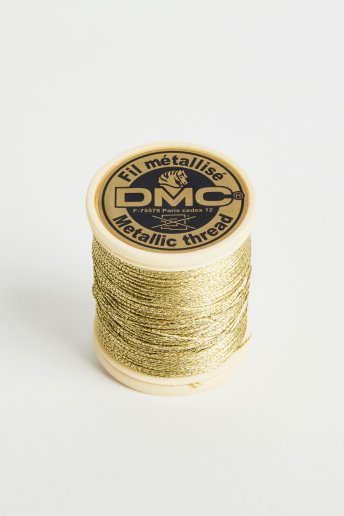 Metallic embroidery thread, pale gold