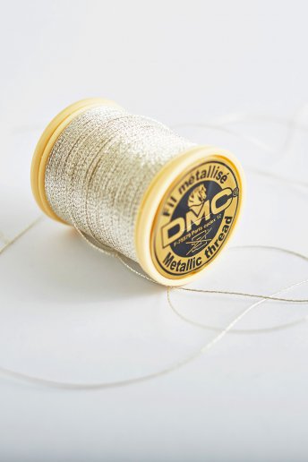 Metallic embroidery thread, silver