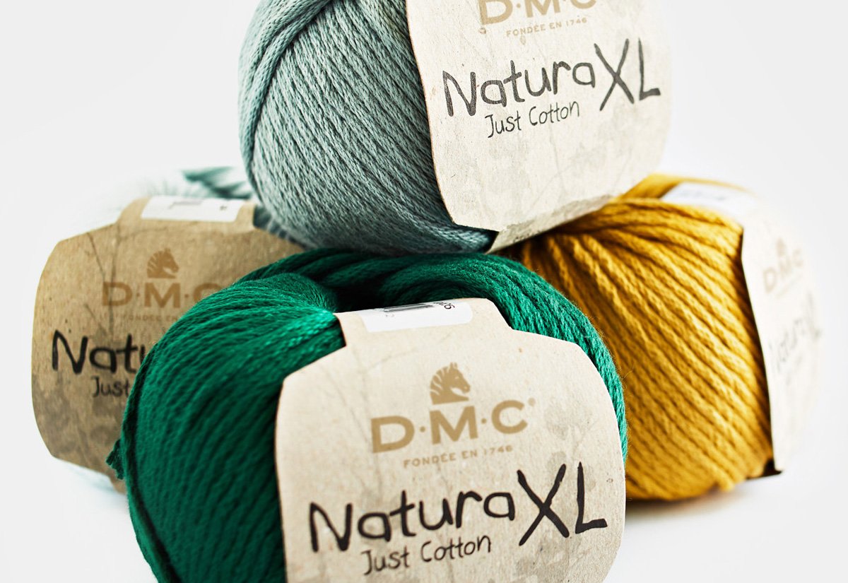 12 x 12 x 7 cm DMC Natura XL Yarn Colour 72 Blue 100% Cotton 