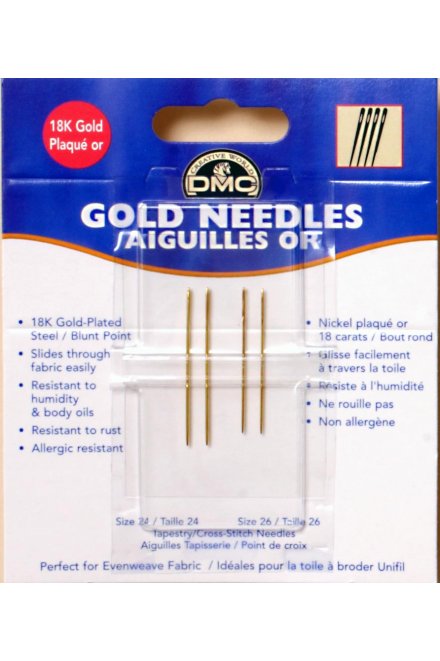 Gold Tapestry Needles Size 24 & 26