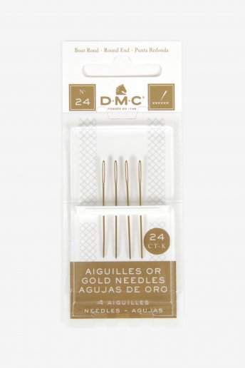 24-Carat Gold-Plated Cross Stitch Needles, Size 24