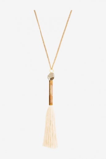Necklace with stone and tassel - pattern
