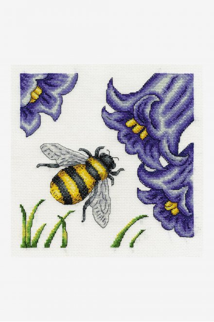 Bee and Bluebells Cross Stitch Kit - Cross Stitch Kits
