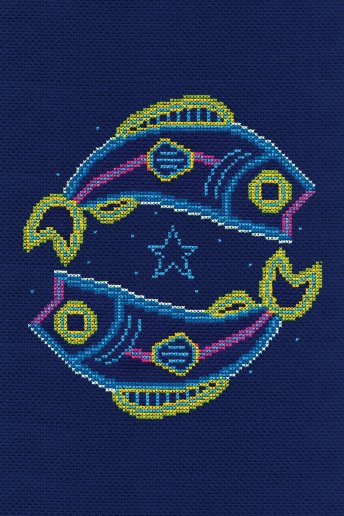 Star sign cross stitch kit - Pisces