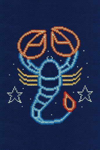 Kit ponto de cruz signos do zodíaco: Escorpião