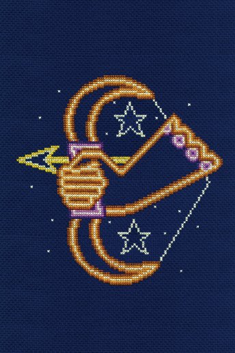 Kit point de croix signe du zodiaque Sagittaire