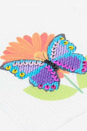 Kit broderie Papillon au demi point	