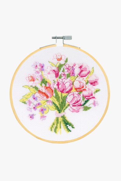 Dimensean Cross Stitch Kits for Beginners Full Range of Embroidery Kits for Adults Counted Cross-Stitch Needlepoint Kits DIY Embroidery Patterns Stitches kit-The Flower vases 26.4×9.8 inch 