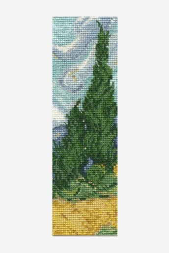 Kit marcador de páginas Van Gogh - Campos de trigo com ciprestes