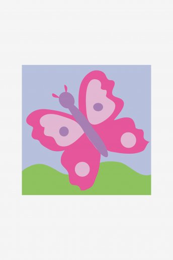 Le papillon rose - Kit Tapisserie XXL