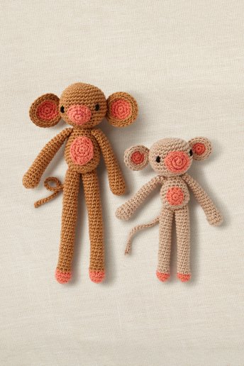 Kit Crochet - Amigos Macacos - Gift of stitch