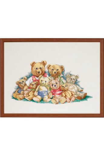「Teddyfamily（テディ・ファミリー）」Permin Cross Stitch Kits ペルミン クロスステッチキット