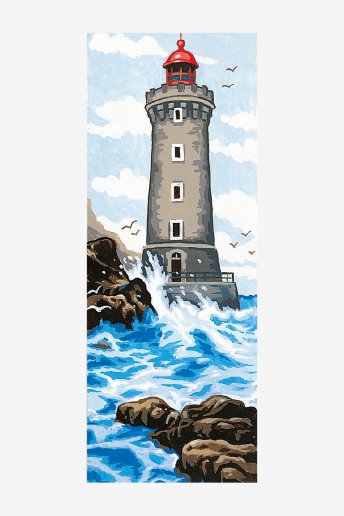 Antique Canvas - The Blue Lighthouse