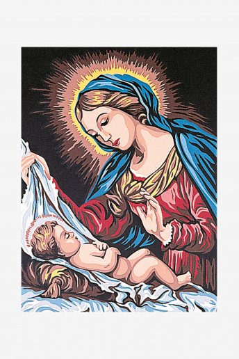 Cañamazo antique - la Virgen con el Niño
