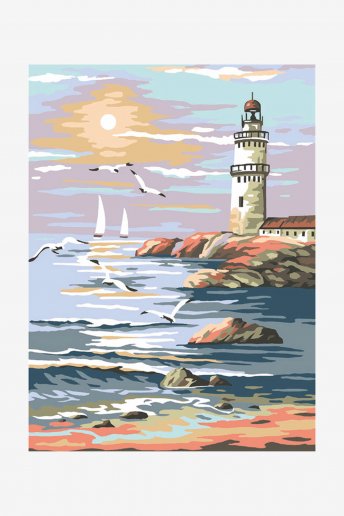 Antique Canvas - The White Lighthouse