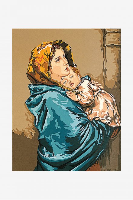 Antique Canvas - Mother and Baby