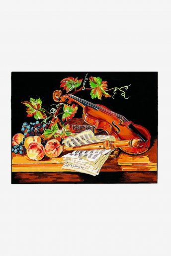Antique Canvas - Violin Still Life