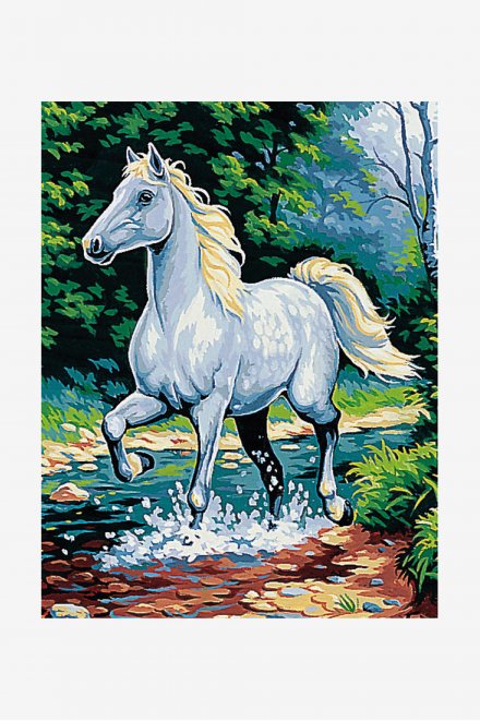 Canevas Antique - Das weiße Pferd