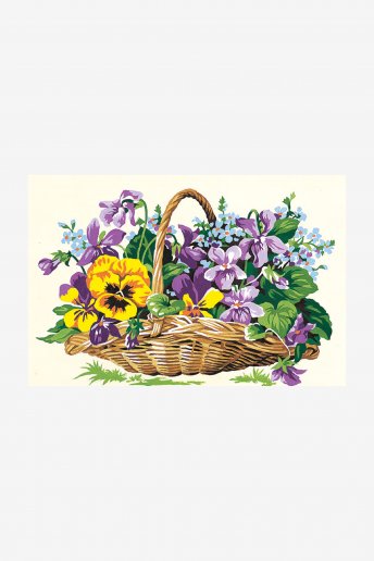 Antique Canvas - Flower Basket