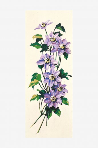 Canevas antique - Fleurs violettes 