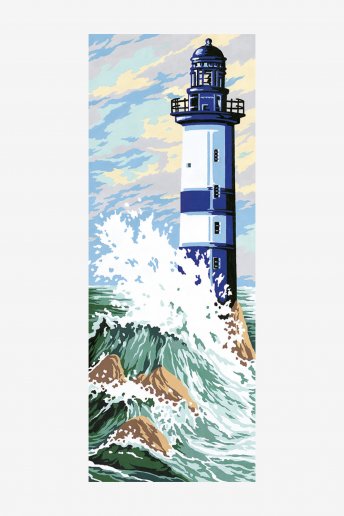 Antique Canvas - Blue Lighthouse
