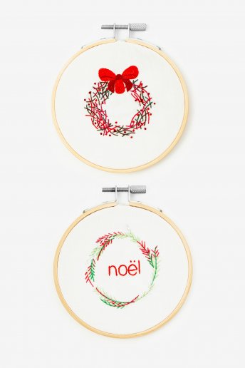 Wreath Embroidery Kit Duo