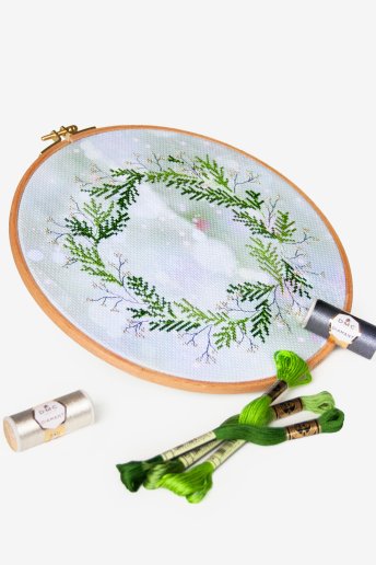 Enchanted Christmas Wreath Cross Stitch Bundle