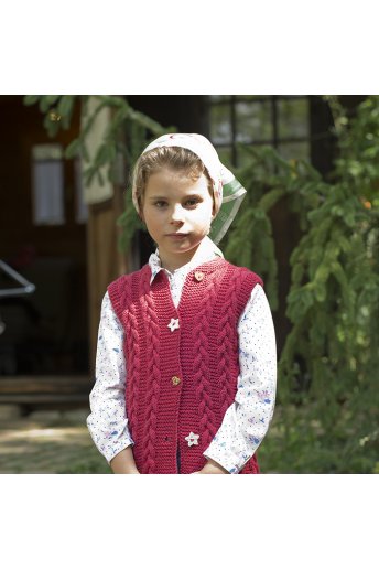 Modello tricot Nérissa gilet bambina trecce