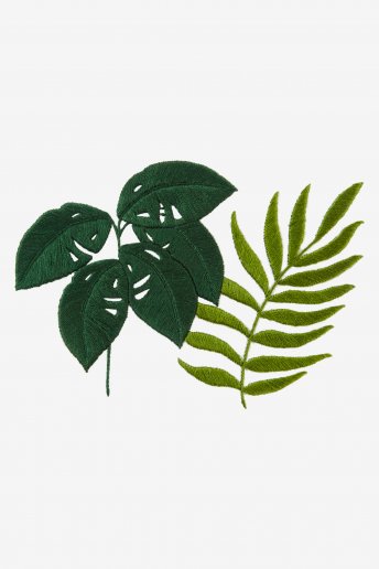 Philodendron & Farn - Stickmotiv