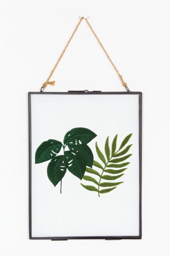 Philodendron & fougère - motif broderie