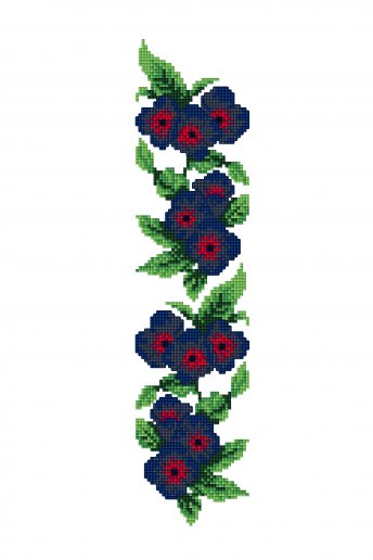 Blue flowers - pansy garland  pattern