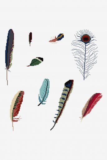 Autumn feathers - pattern