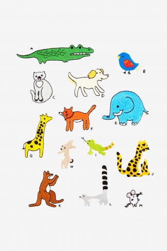 English Animal Alphabet A-M - pattern