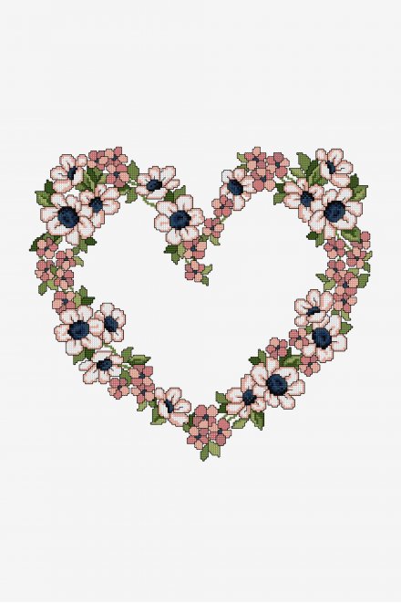 Floral Heart pattern - Free Cross Stitch Patterns