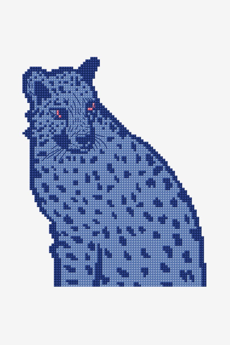 Playful Leopard Cross Stitch Pattern