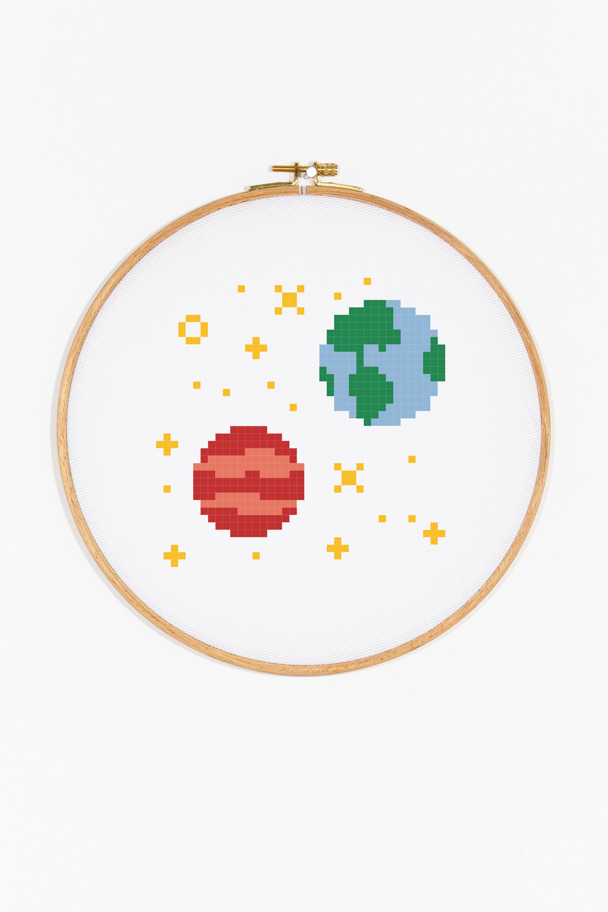 Earth And Mars Cross Stitch Pattern