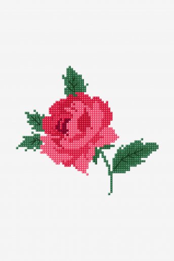 Love Rose  - motif point de croix