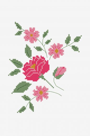 Rose sauvage  - motif point de croix