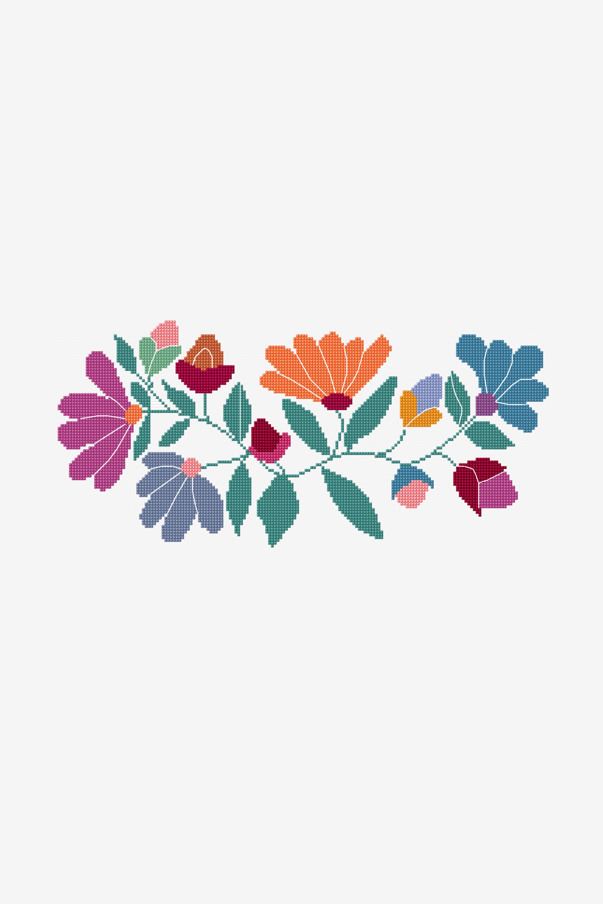 Mexican Crown pattern - Free Cross Stitch Patterns - DMC