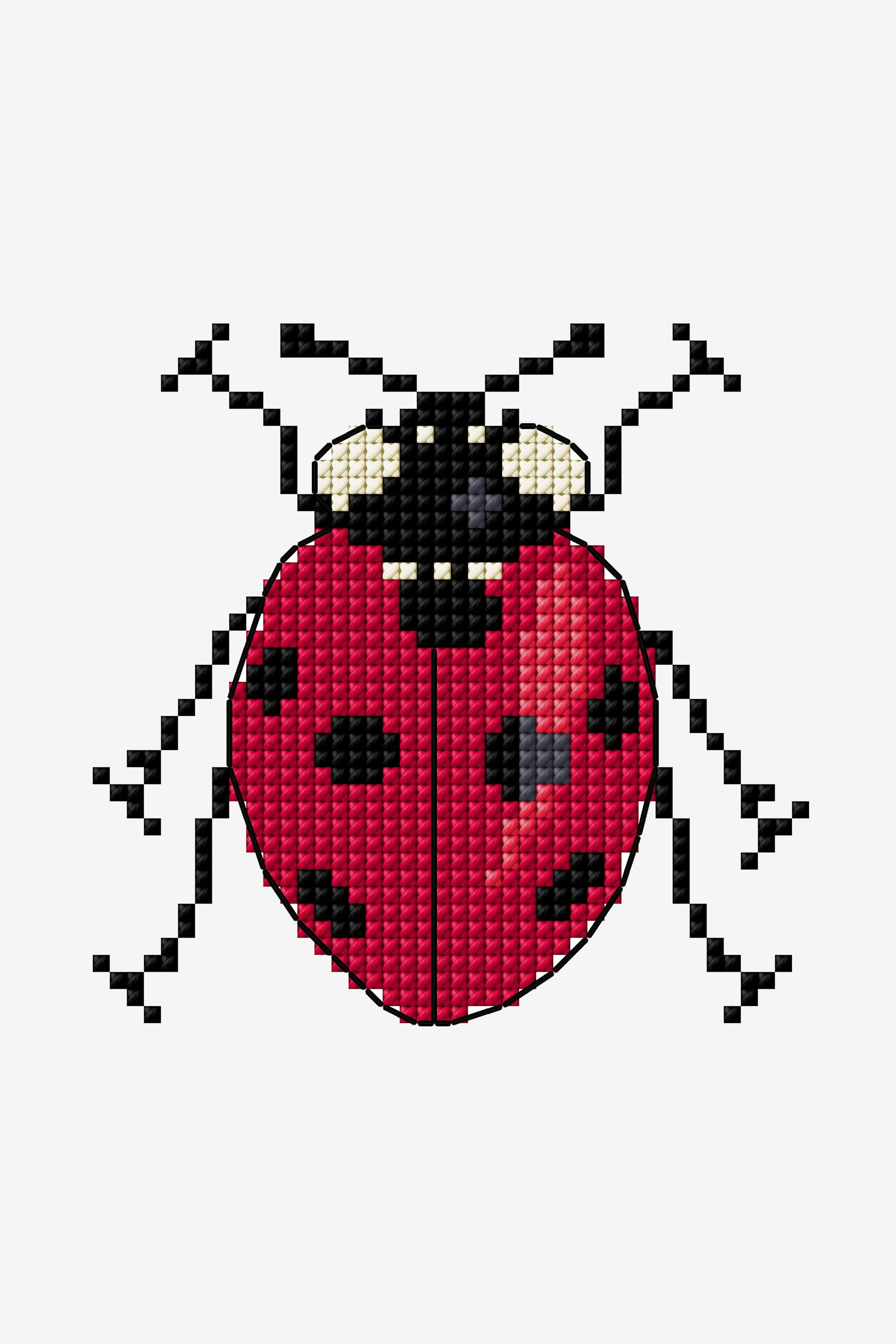 Ladybug on clover lady beetle PDF instant download lucky modern cross stitch